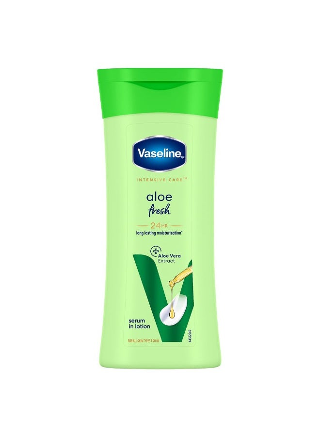 Vaseline Aloe Fresh Body Lotion,24 HR Long Lasting Moisturisation with Aloe Vera extract and Menthol 90ml - Image 1
